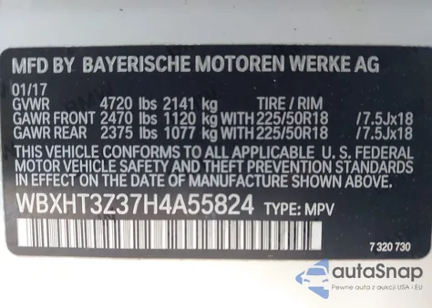 2017 BMW X1 xDrive28I z USA, uszkodzony, nr VIN WBXHT3Z37H4A55824